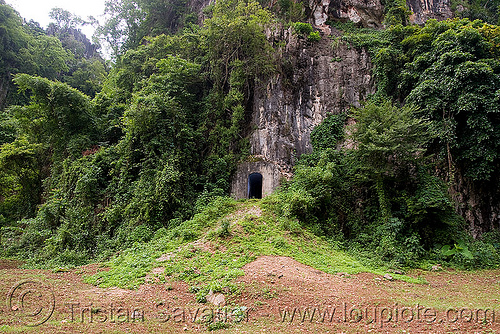 bunker door (laos), bunker, caving, door, military, natural cave, spelunking, viang xai, vietnam war