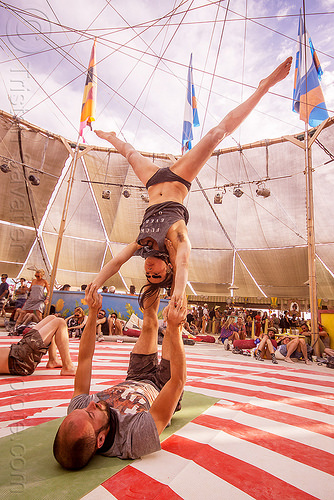 burning man - acro-yoga, acro-yoga, azami, leg spread, legs spread, man, spread eagle, upside down, woman