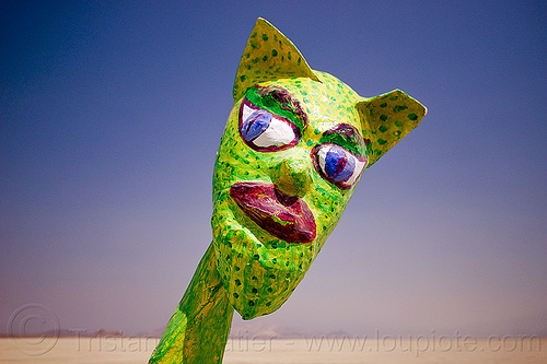 burning man - alien cats, alien cats, art installation, sculpture