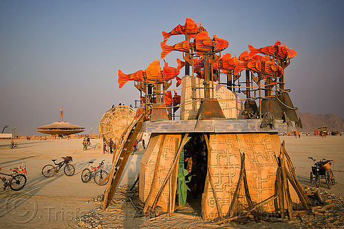 burning man - altar of the wetlands, art installation, bmcore2013, c.o.r.e., circle of regional effigies, core project