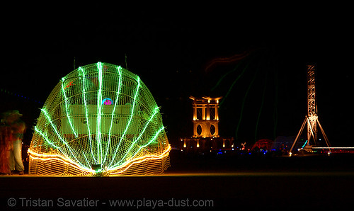 burning man - art car, burning man art cars, burning man at night, glowing, mutant vehicles, unidentified art car