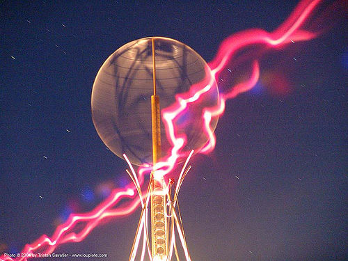 burning man - art installation at night, art installation, burning man at night