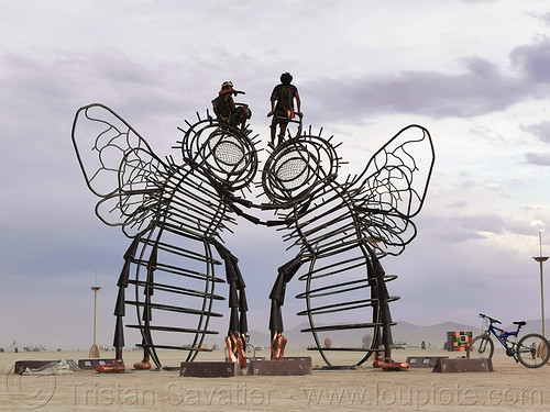 burning man - bee dance, andrea greenlees, art installation, bee dance, bees, sculpture