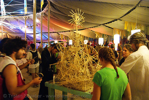 burning man - belgium waffle (uchonia) version 2.0, belgium pancake version 2.0, burning man at night, uchronia version 2.0