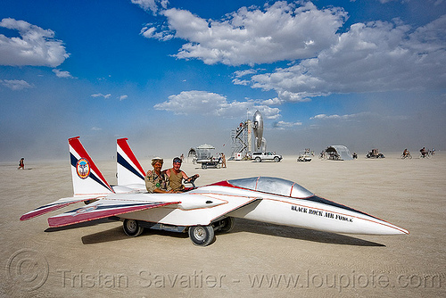 burning man - black rock air force, aircraft, art car, black rock air force, burning man art cars, camp above the limit, f-15 eagle, fighter, jet, mutant vehicles, plane