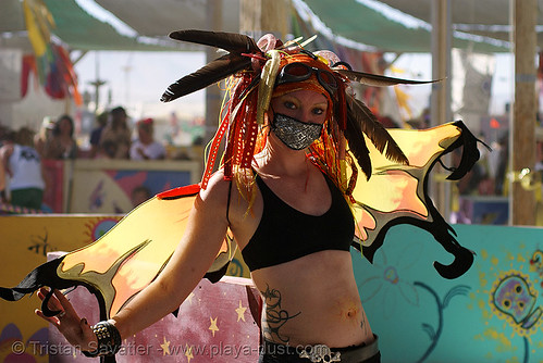burning man - butterfly costume, aries, backlight, butterfly costume, feathers, woman