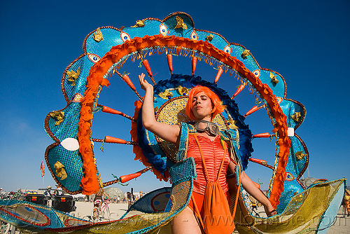 burning man - carrot girl - more carrot, carrots, more carrot, oasis47, orange hair, orange wig, woman