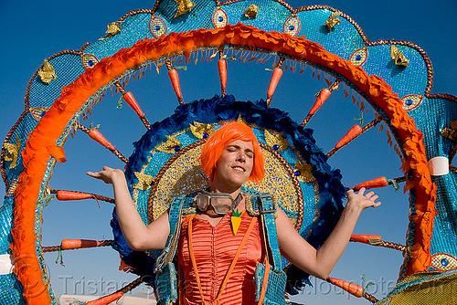 burning man - carrot girl - more carrot, carrots, more carrot, oasis47, orange hair, orange wig, woman