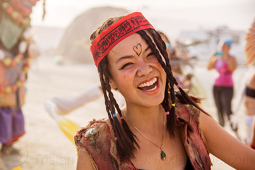 burning man - chinese girl - mazu crew, mazu camp