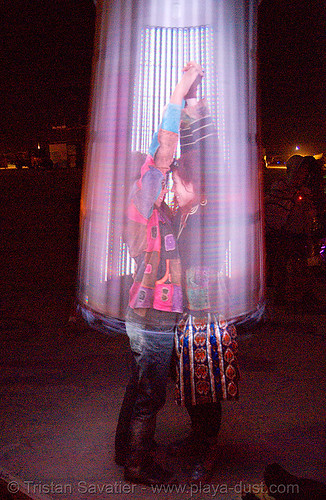 burning man - convulsatorium, art installation, burning man at night, convulsatorium, cris wagner, glowing, led lights, women