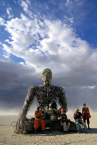 burning man - crude awakening, art installation, sculpture