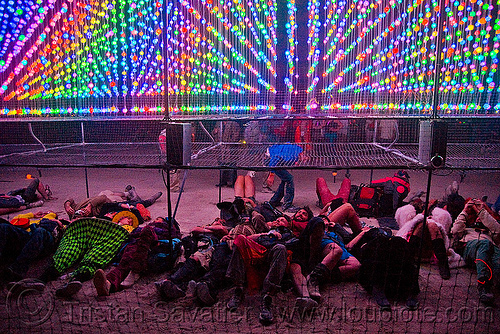 burning man - cubatron l5 by mark lotter, burning man at night, cubatron l5, glowing, led lights, mark lotter, ping pong balls