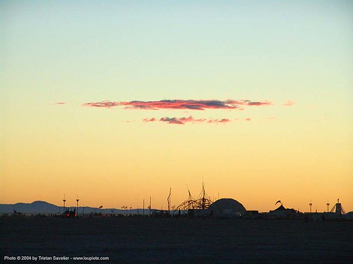 burning man - dawn on the playa, dawn