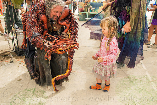 burning man - dragon puppet - little girl, child, dragon, kid, little girl, man, puppet