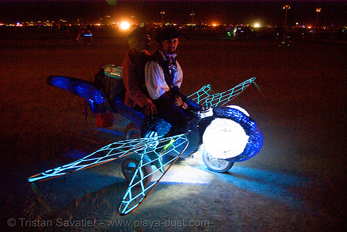 burning man - dragonfly mutant vehicle, art car, burning man art cars, burning man at night, dragon fly, mutant vehicles, packratt