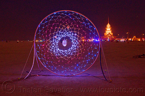 burning man - dream catcher, art installation, burning man at night, burning man temple, dream catcher, glowing