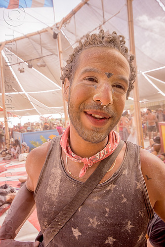 burning man - dusty trinidadian man at center camp, dusty, man, trinidadian, tt