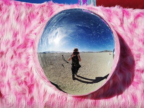 burning man - eye of byte, art installation, byte, campbytethis, eye, fluffy, microchip, pink, sculpture, selfportrait