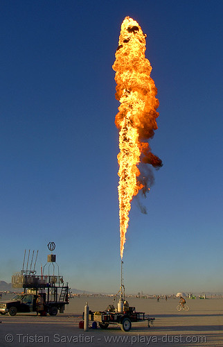 burning man - fire canon, canon, controlled burn, dave king, fire cannon