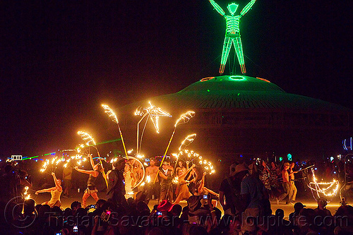 burning man - fire conclave, burning man at night, fire conclave, fire dancers, fire dancing, fire performers, fire spinners, fire spinning, night of the burn, the man