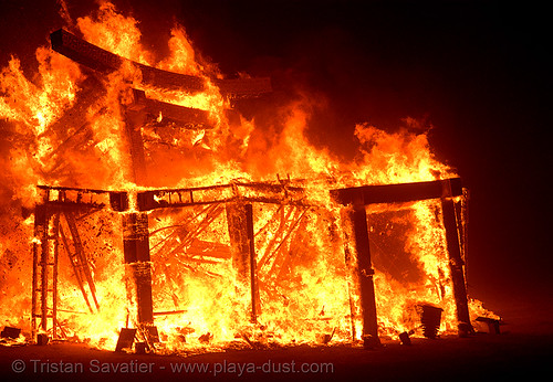 burning man - fire - temple of forgiveness, burning man at night, burning man temple, fire, temple burning, temple of forgiveness