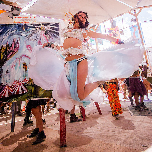 burning man - french burner smoothie, flo flo, jump, jumpshot, woman