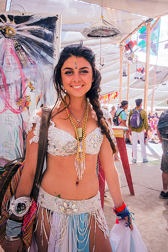 burning man - french burner smoothie at center camp cafe, attire, burning man outfit, fashion, flo flo, woman