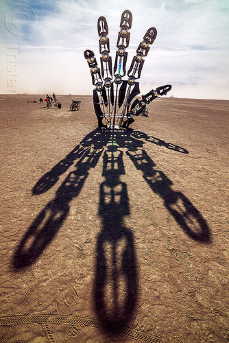 burning man - giant hand - awakening, art installation, awakening, hand