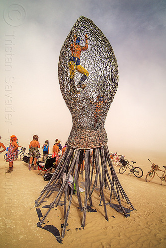 burning man - giant jellyfish sculpture, art installation, giant jellyfish, jellyfish sculpture