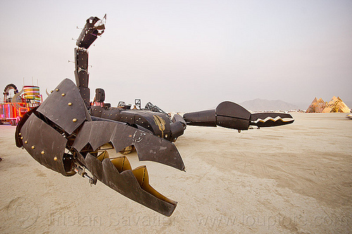 burning man - giant scorpion art car, burning man art cars, claws, mutant vehicles, scorpion art car