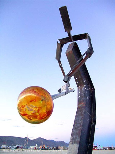 burning man - glass blower - sculpture by ron seivertson, art installation, glass blower, ron seivertson, sculpture