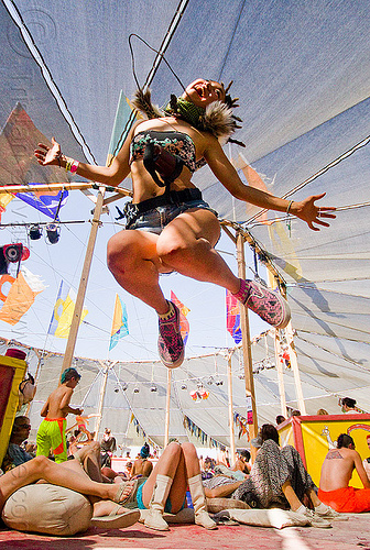 burning man - happy japanese girl, akari, japanese, jump, jumpshot, woman