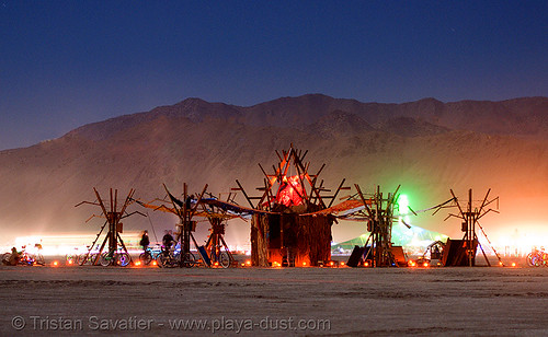 burning man - living pulse, art installation, burning man at night, living pulse