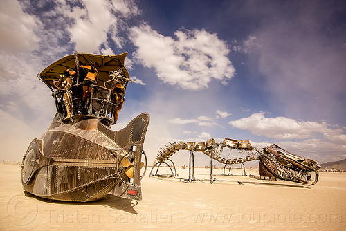 burning man - nautilus submarine, art installation, art ship, boat, burning man art cars, mutant vehicles, nautilus submarine art car, sculpture, serpent mother, snake