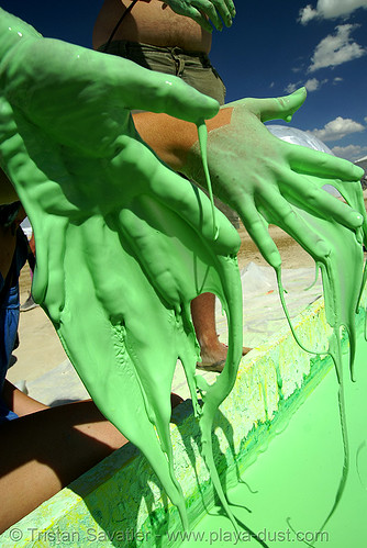 burning man - oobleck, a non-newtonian fluid made with cornstarch and water, art installation, child, cornstarch, fluid, hand palms, hands, liquid, non-newtonian, oobleck