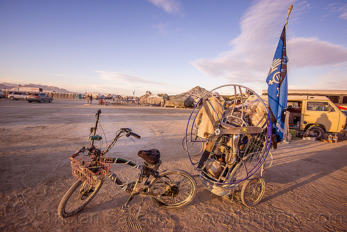 burning man - paramotor, bicycle trailer, bike, brad gunnuscio, paramotor, paramotoring, powered paraglider, powered paragliding