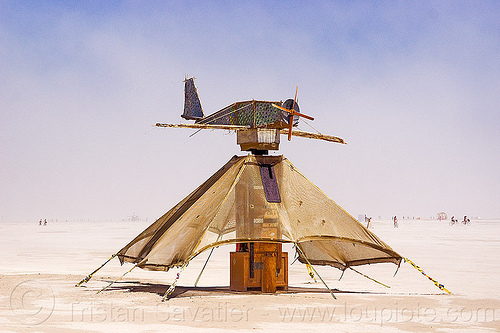 burning man - plane mock-up, art installation, plane