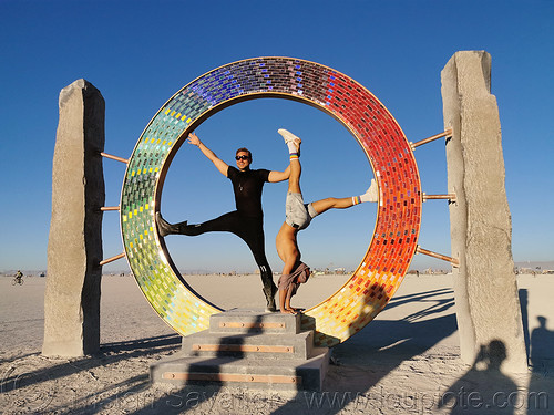 burning man - portal - art installation by david oliver and the art city monsters, art city monsters, art installation, circle, david oliver, men, portal, ring, sculpture