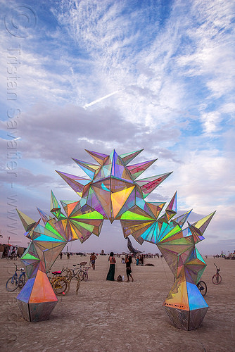 burning man - pulse portal, arch, art installation, iridescent, pulse portal, sculpture