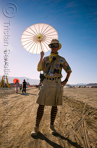 burning man - ranger with umbrella - ranger hollywood, backlight, black rock ranger, brc ranger, man, ranger hollywood, umbrella