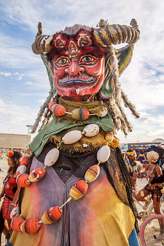 burning man - 順風耳 - shunfeng er - giant puppet in the mazu procession, giant puppet, mazu camp, shunfeng er, 順風耳