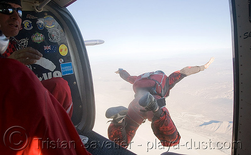 burning man - skydiver jumping from plane (burning sky), aircraft, burning sky, man, parachute, parachutist, plane, skydiver, skydiving