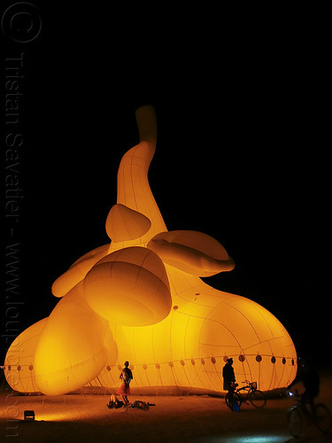 burning man - slonik - inflatable elephant, art installation, burning man at night, elephant, glowing, inflatable art, sculpture, slonik