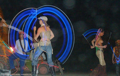 burning man - spinning light poi, burning man at night, light poi, spinning light