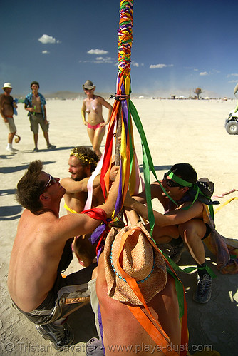 burning man - spring pole (a celtic tradition), celtic, irish, maypole, poll, spring pole