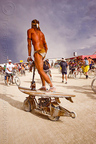 burning man - surfer, man, motorcycle, scooter, surf, surfer, surfing