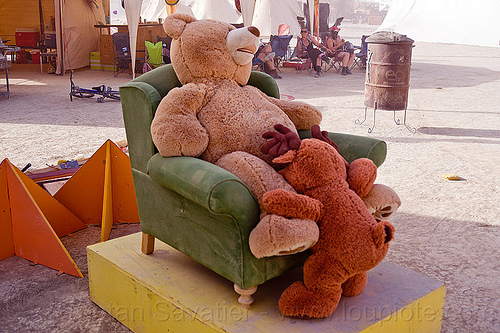 burning man - teddy bears having a good time, teddy bears