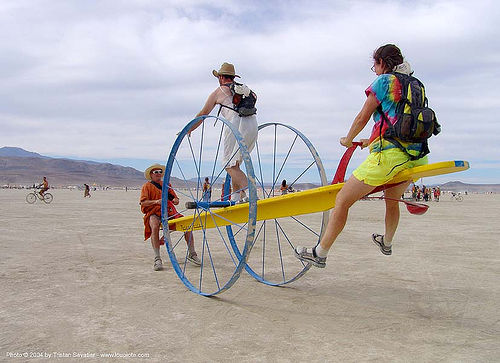 burning man - teeter totter on wheels, teeter totter