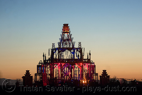 burning man - temple at dawn, basura sagrada, burning man temple, dawn