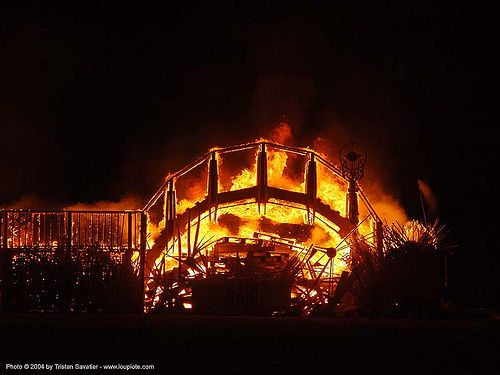 burning man - temple burn, burning man at night, burning man temple, fire, temple burn, temple burning